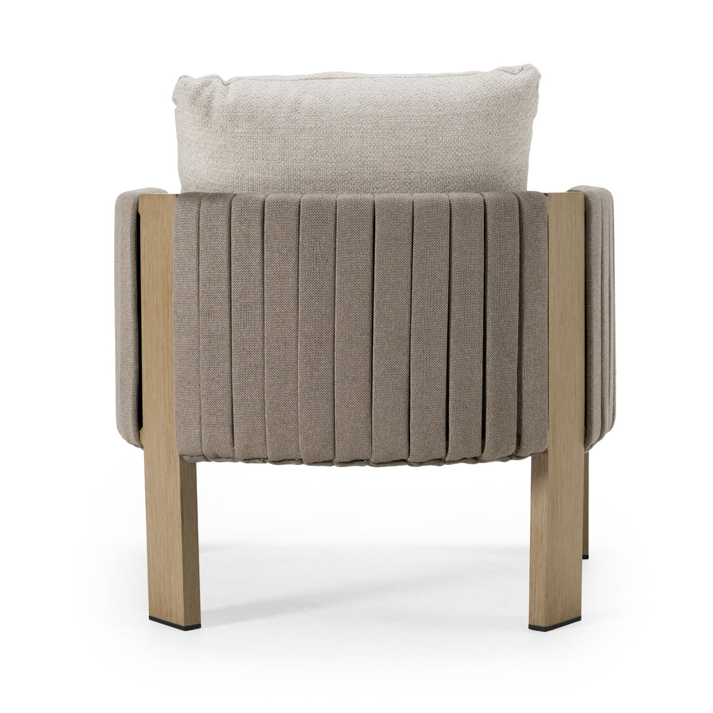Salvora - Outdoor Beige Fabric & Grey Rope Chair