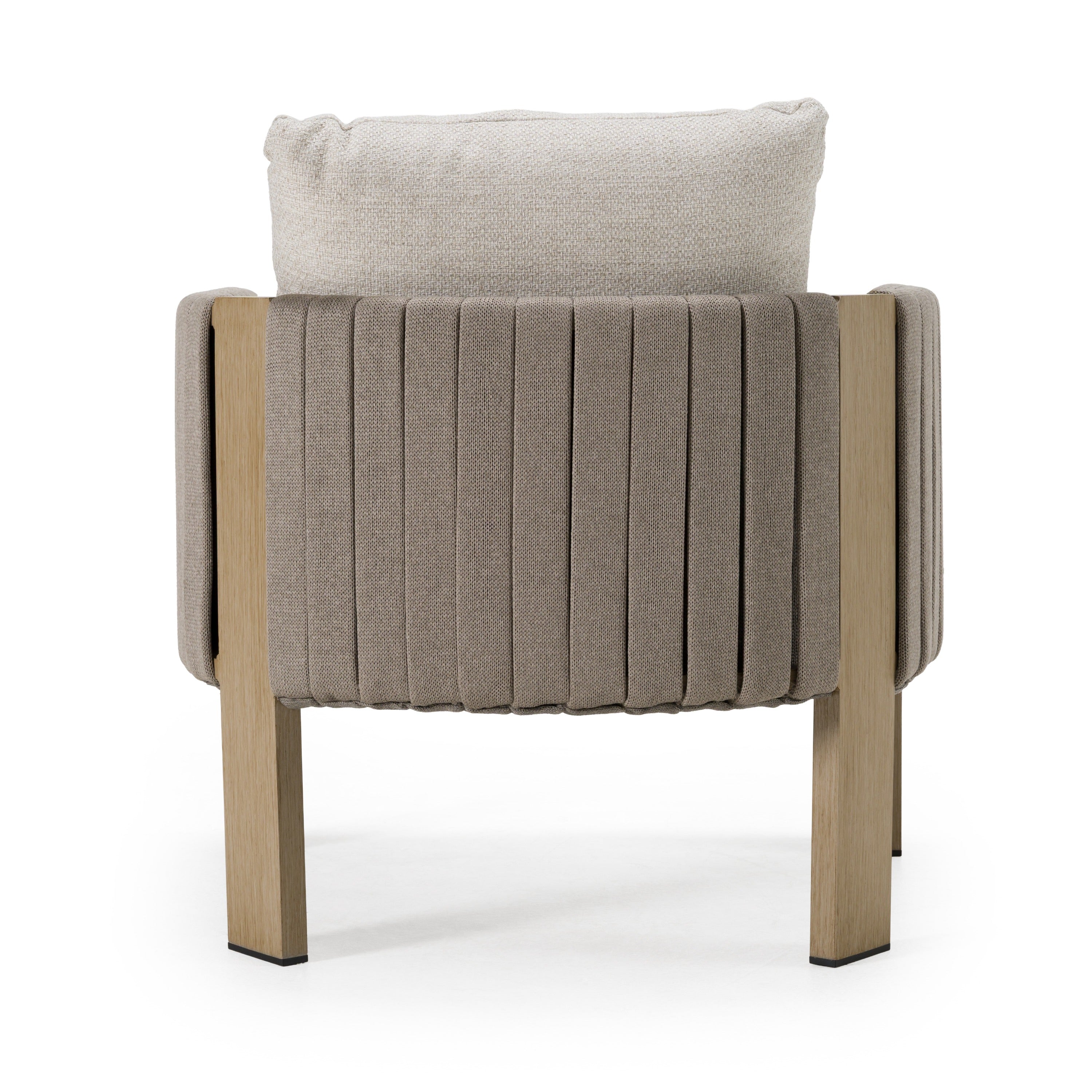 Salvora - Outdoor Beige Fabric & Grey Rope Chair