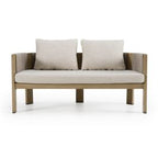 Salvora - Outdoor Beige Fabric & Grey Rope Loveseat