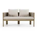 Salvora - Outdoor Beige Fabric & Grey Rope Loveseat
