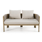 Salvora - Outdoor Beige Fabric & Grey Rope Loveseat