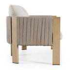 Salvora - Outdoor Beige Fabric & Grey Rope Loveseat