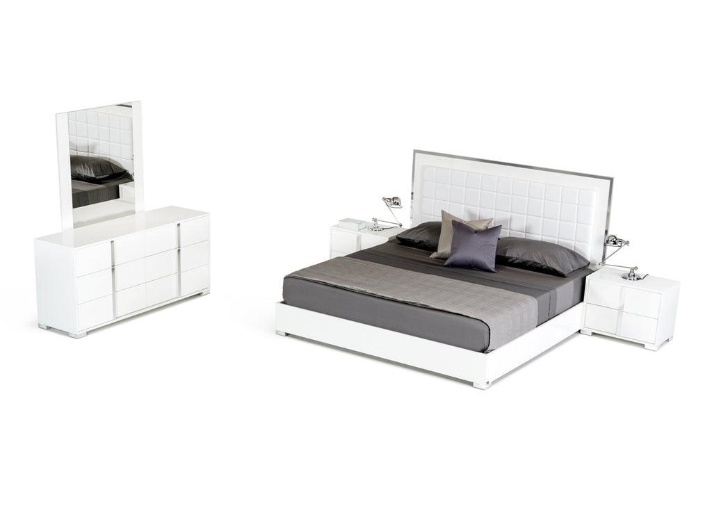 California King San Marino Modern White Bed