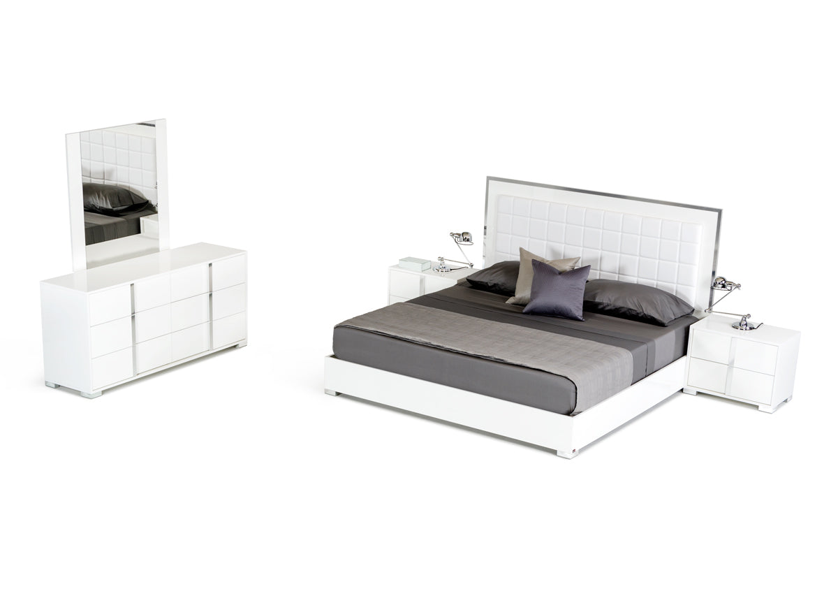 California King San Marino Modern White Bed