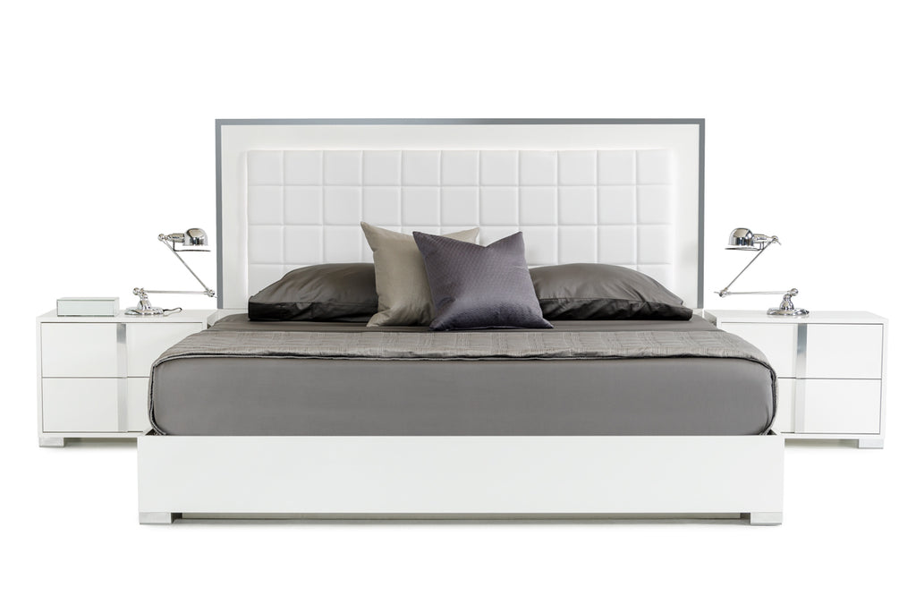 California King San Marino Modern White Bed