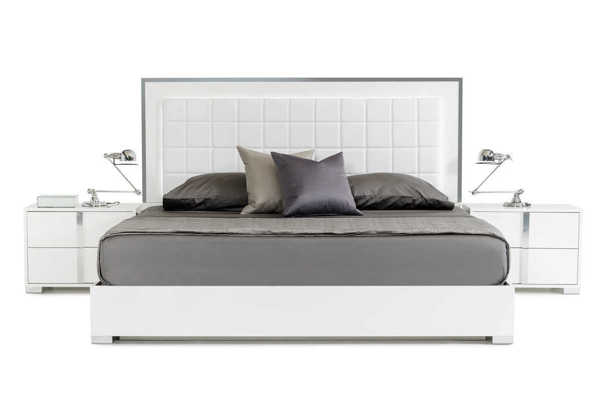 California King San Marino Modern White Bed