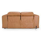 Sandstone - Modern Brown Leather Loveseat with 2 Electric Recliners