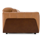 Sandstone - Modern Brown Leather Loveseat with 2 Electric Recliners
