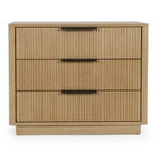 Santa Monica - Modern Natural Oak 3 Drawer Nightstand