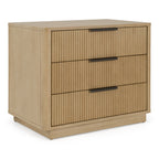 Santa Monica - Modern Natural Oak 3 Drawer Nightstand