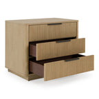 Santa Monica - Modern Natural Oak 3 Drawer Nightstand