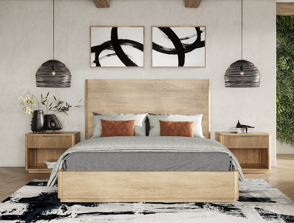 Santa Monica - Modern Natural Oak Bedroom Set - Modern Natural Oak Bedroom Set