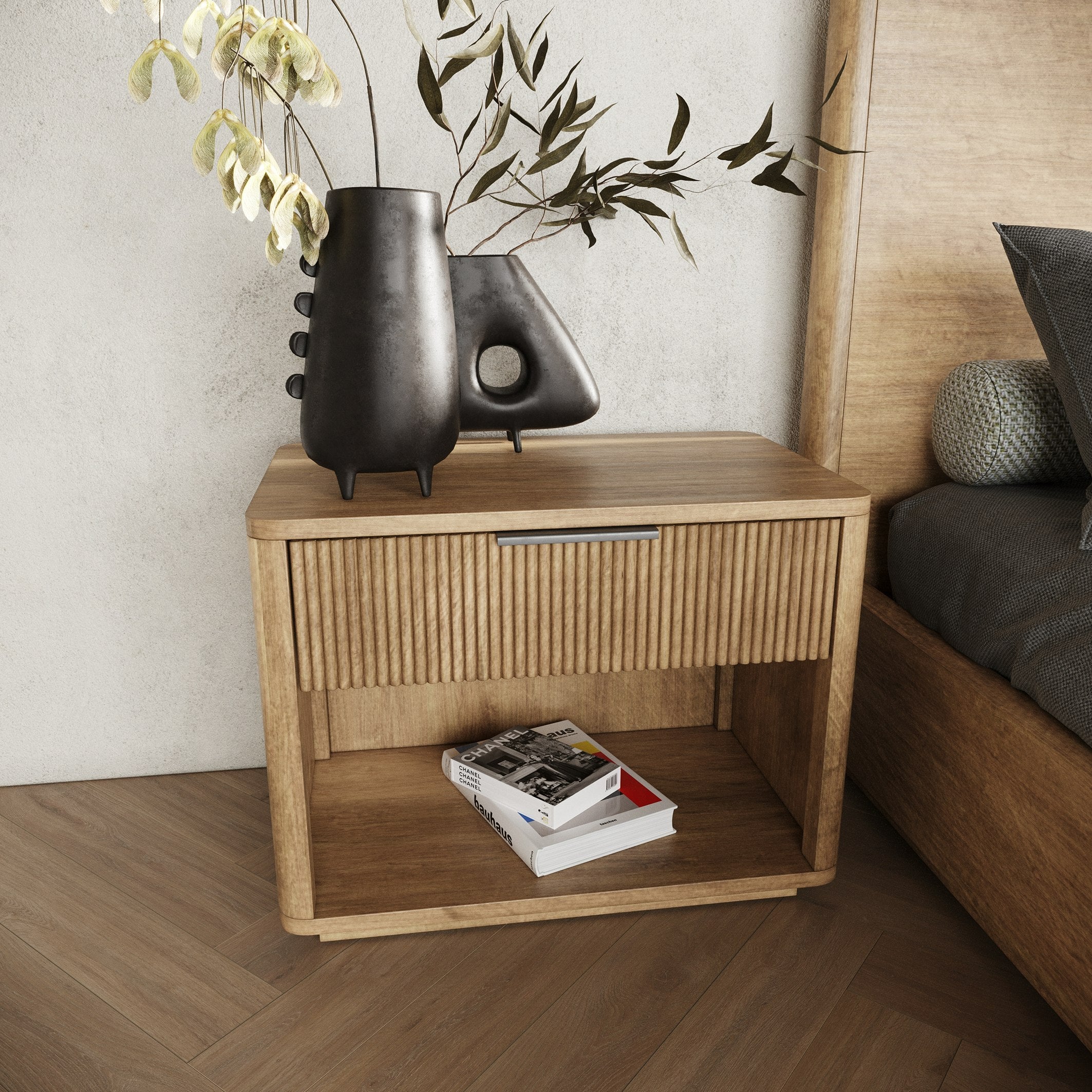 Santa Monica - Modern Natural Oak Bedroom Set - Modern Natural Oak Bedroom Set