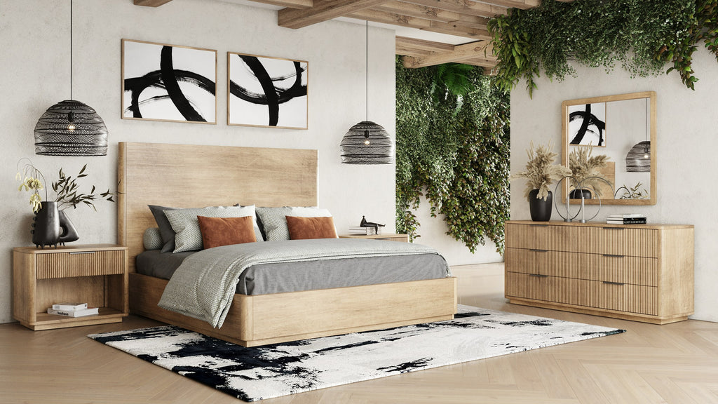 Santa Monica - Modern Natural Oak Square Mirror