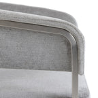 Sebastian - Modern Grey Fabric + Stainless Steel Counter Chair