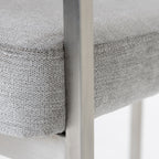 Sebastian - Modern Grey Fabric + Stainless Steel Counter Chair