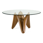 Seguin - Round Glass + Walnut Dining Table