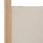 Eastern King Sergio - Modern Beige Fabric + Natural Oak Canopy Bed - Modern Beige Fabric + Natural Oak Canopy Bed
