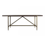 Shane - Modern Acacia & Brass Dining Table