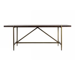 Shane - Modern Acacia & Brass Dining Table