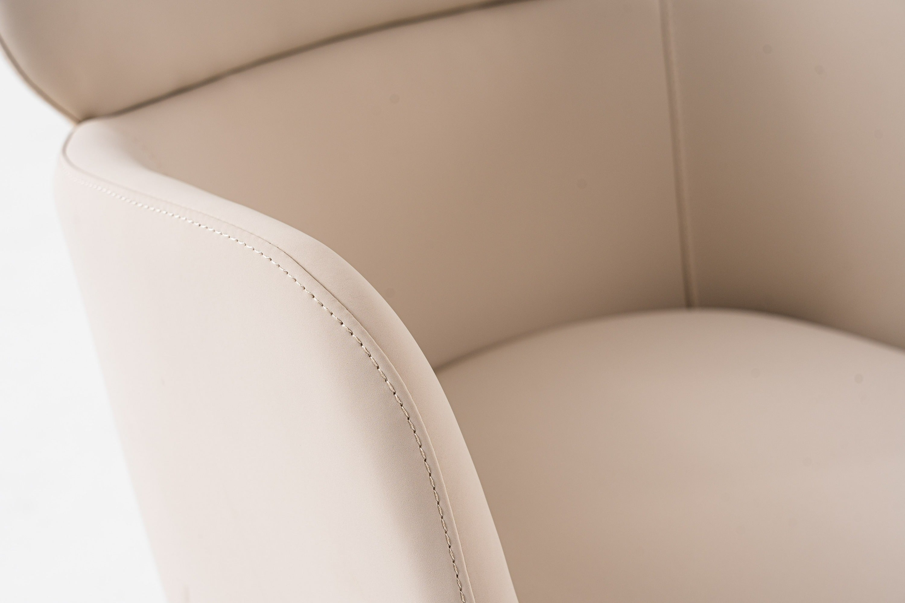 Shannon - Modern Beige Vegan Leather + Rosegold Dining Chair