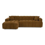 Shapiro - Modern Brown Fabric Sectional Sofa with Left Facing Chaise