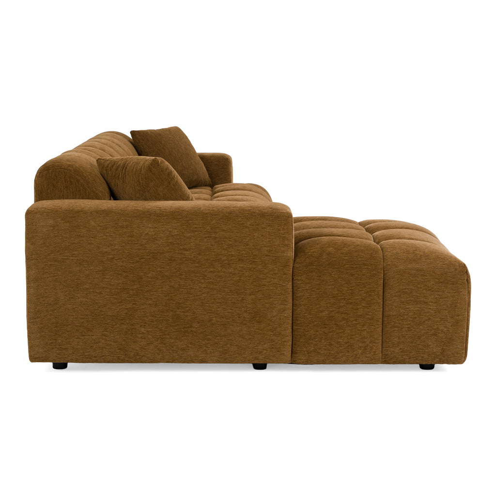 Shapiro - Modern Brown Fabric Sectional Sofa with Left Facing Chaise