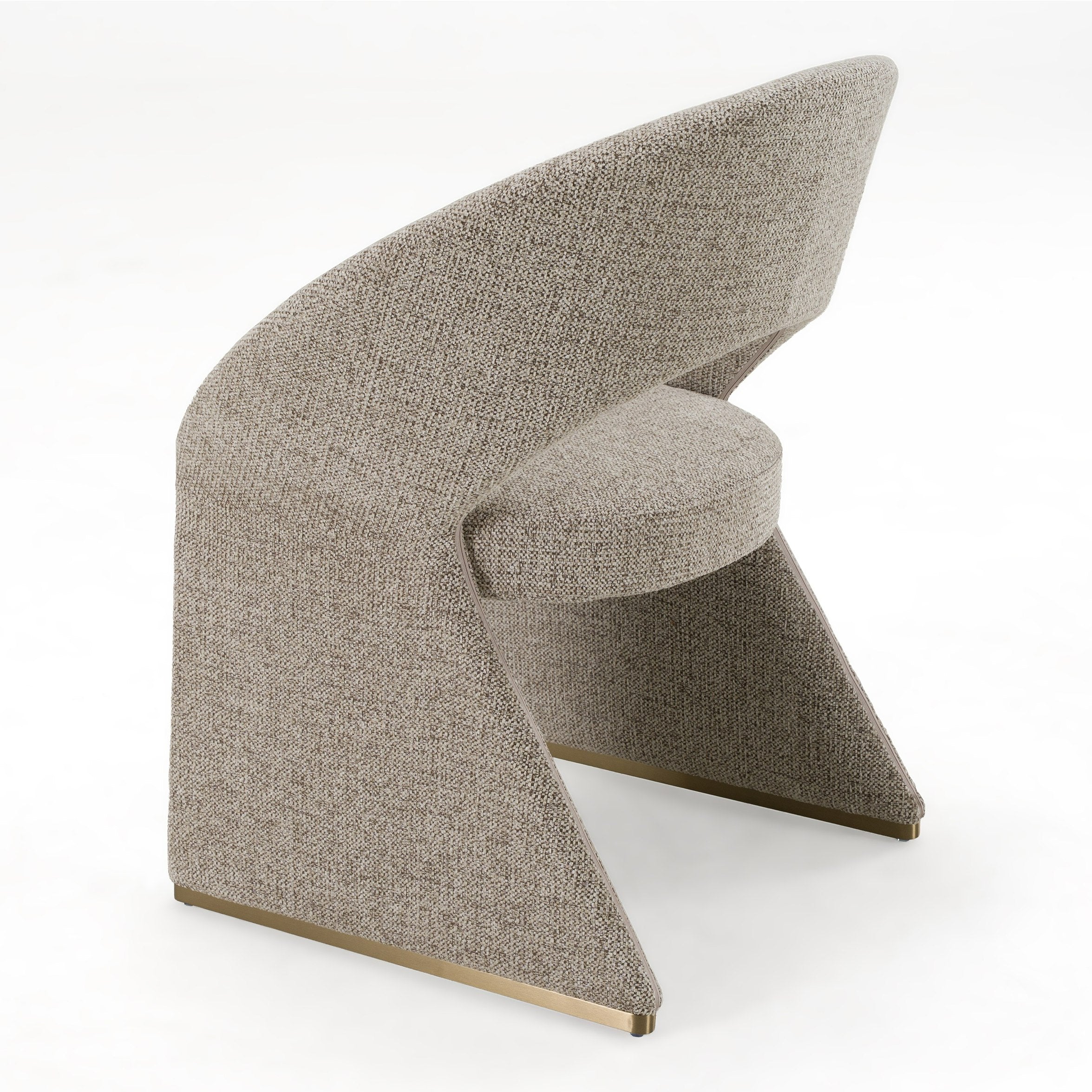 Sheena - Modern Tan Fabric + Brass Dining Chair - Modern Tan Fabric + Brass Dining Chair