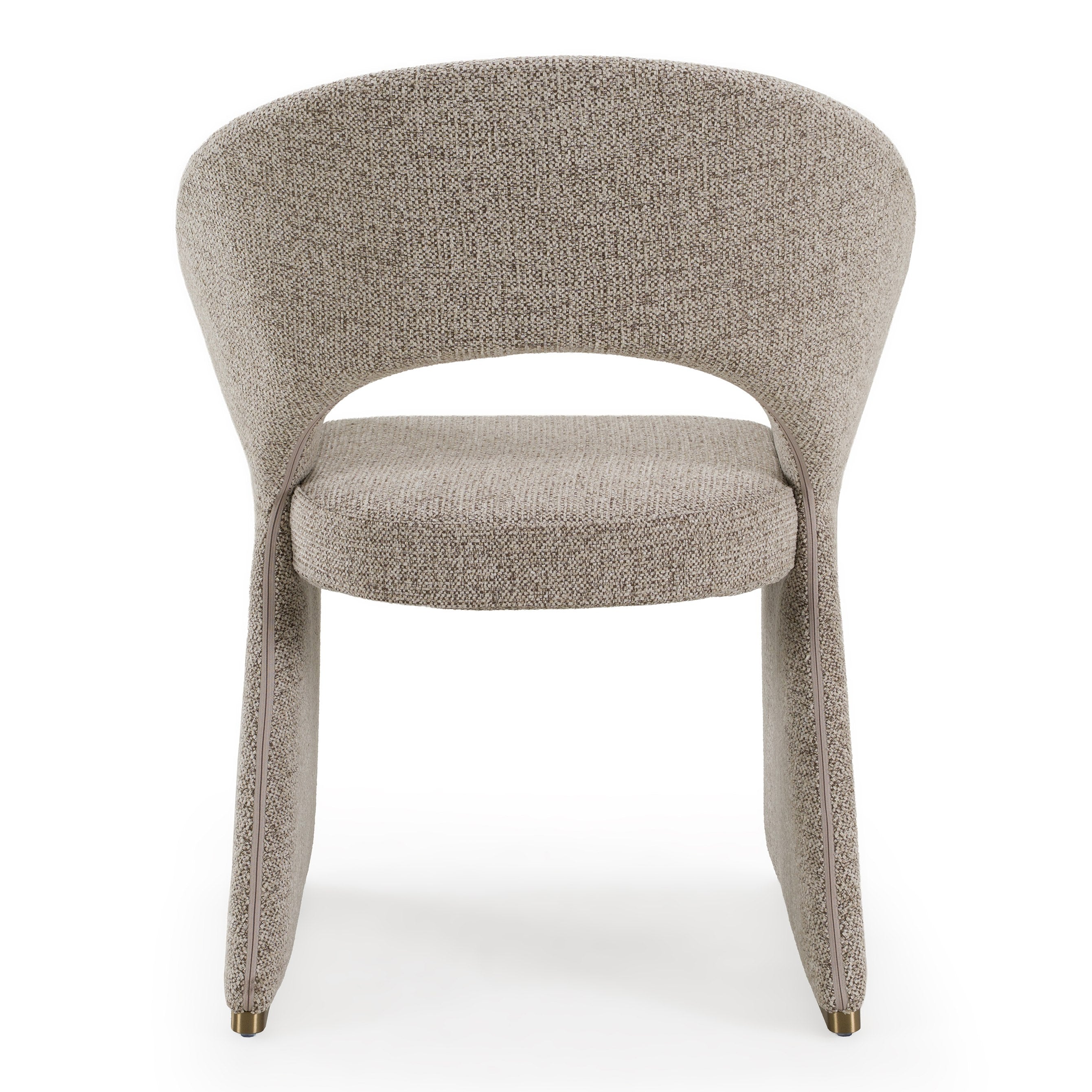 Sheena - Modern Tan Fabric + Brass Dining Chair - Modern Tan Fabric + Brass Dining Chair