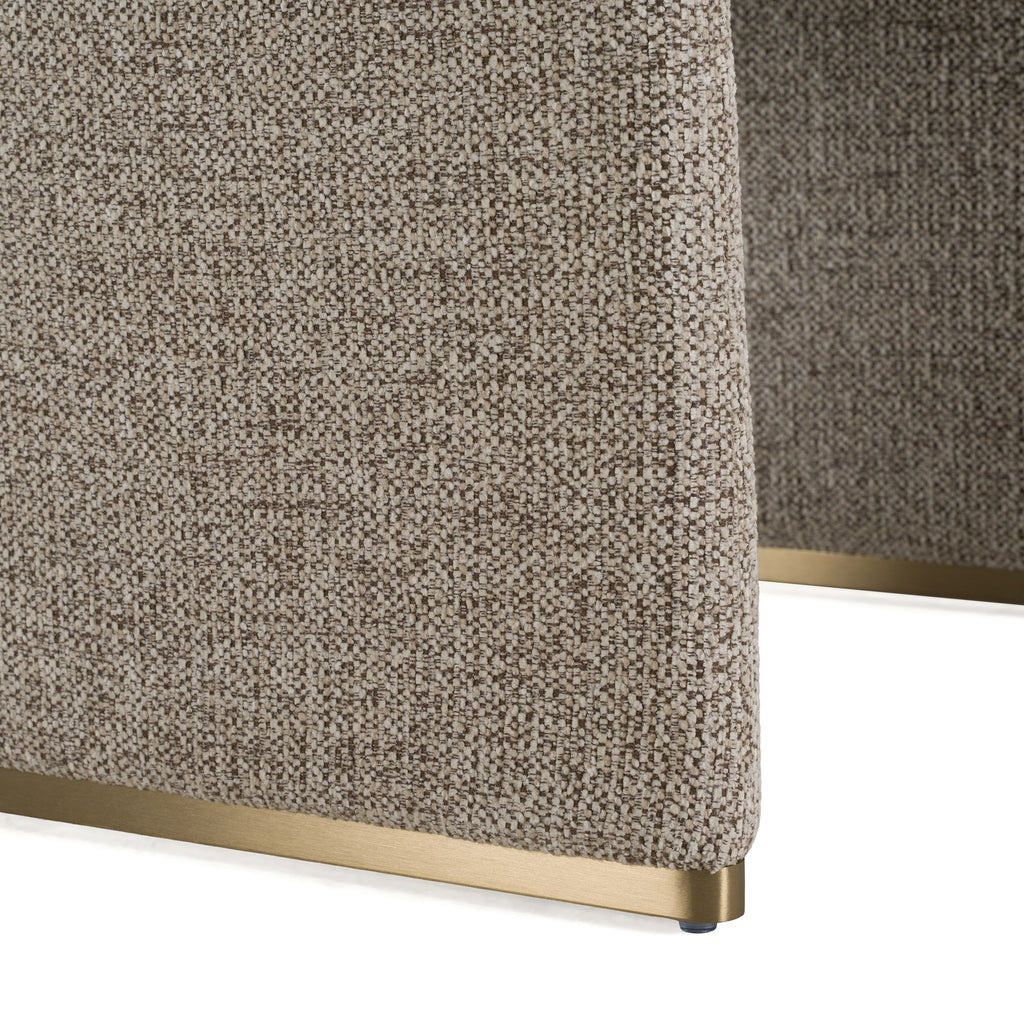Sheena - Modern Tan Fabric + Brass Dining Chair - Modern Tan Fabric + Brass Dining Chair