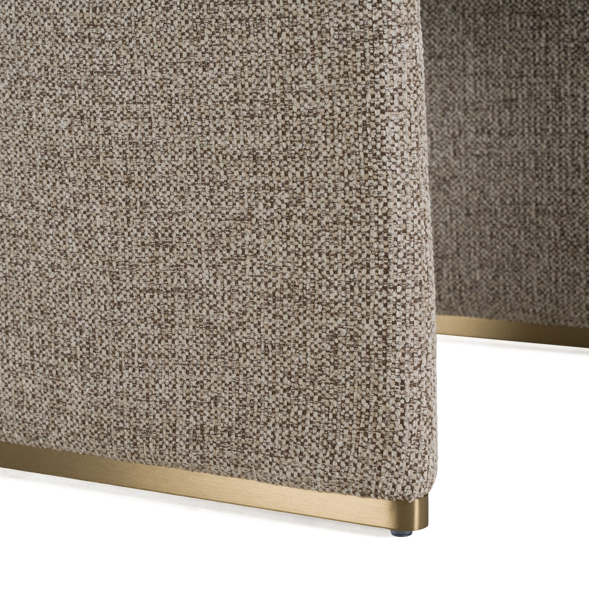 Sheena - Modern Tan Fabric + Brass Dining Chair - Modern Tan Fabric + Brass Dining Chair