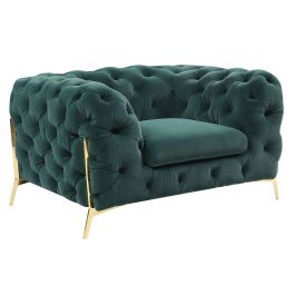 Sheila - Transitional Emerald Green Fabric Chair