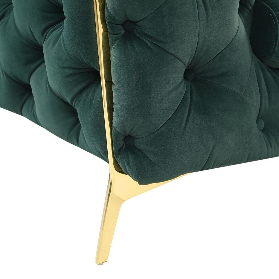 Sheila - Transitional Emerald Green Fabric Chair