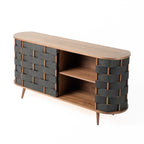 Sheridan - Mid-Century Modern Grey Fabric + Walnut Buffet