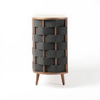 Sheridan - Mid-Century Modern Grey Fabric + Walnut Buffet