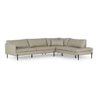 Sherry - Modern Grey Leather Right Facing Sectional Sofa