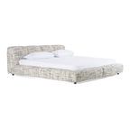 Eastern King Shiloh - Modern Off-White + Black Fabric Bed - Modern Off - White + Black Fabric Bed