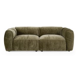 Siegal - Modern Olive Green Fabric Loveseat Sofa