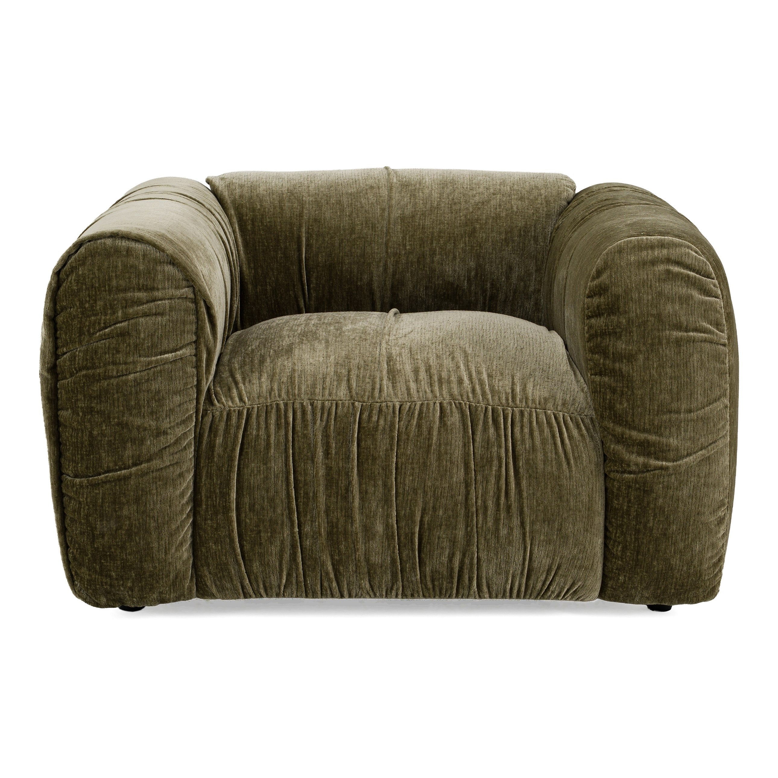 Siegal - Modern Olive Green Fabric Lounge Chair