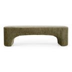 Siegal - Modern Olive Green Fabric Bench