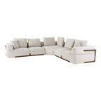 Simone - Modern Off-White Fabric Sectional Sofa