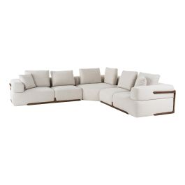 Simone - Modern Off-White Fabric Sectional Sofa