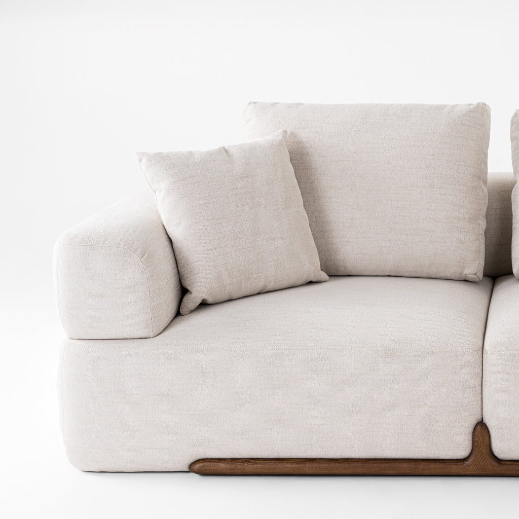 Simone - Modern Off-White Fabric Sectional Sofa