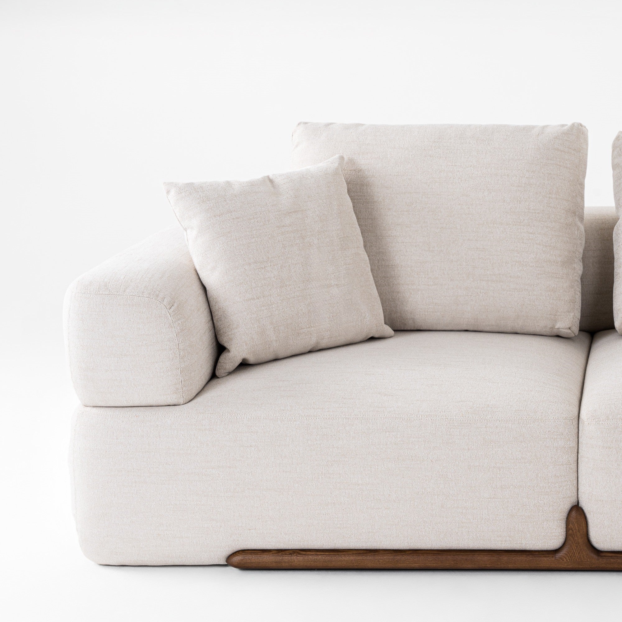 Simone - Modern Off-White Fabric Sectional Sofa