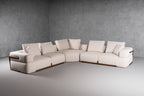 Simone - Modern Off-White Fabric Sectional Sofa