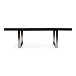 Skyline Modern Black Crocodile Lacquer Extendable Dining Table