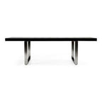 Skyline Modern Black Crocodile Lacquer Extendable Dining Table
