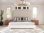 Sogno - Italian Modern Beige Fabric High Headboard Q Bed - Italian Modern Beige Fabric High Headboard Q Bed