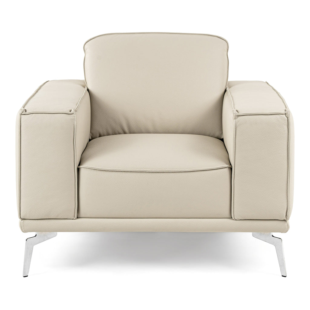 Soho - Italian Grey Oyster Leather Armchair