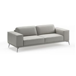 Soho - Contemporary Italian Light Grey Leather Sofa